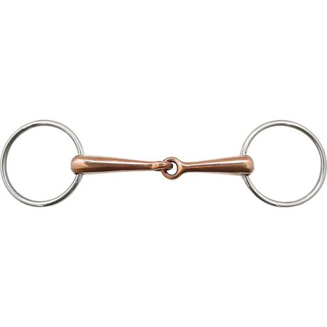 14,5 cm: Filetto ad anelli in acciaio inox con imboccatura in rame pieno 17 mm