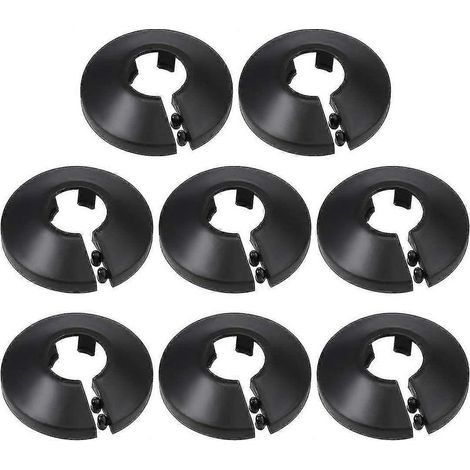 Cache-tuyau décoratif en PP noir, lot de 8, pour radiateur et tuyau d'eau de 16 mm. (1/5)