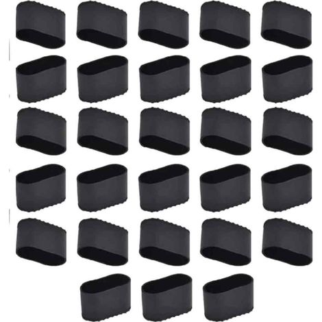 Bouchon Pied De Chaise - Silicone Rectangulaire Oval - Protection Sol Bois Carrelage Vinyle - 28 Pièces
