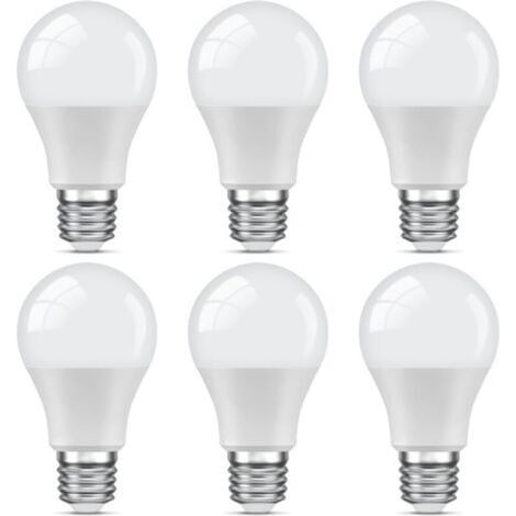 LED E27 Blanc-Froid,9W Equivalent 60W,6000K,806LM,Ampoule Standar A60 avec Culot à Vis,Non Dimmable,Pas de Scintillement,220v-240v,pour Maison Restaurant Café Bar,Lot de 6