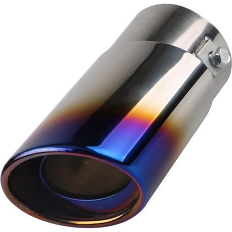 CSPARCV Universelles Edelstahl-Auspuffendrohr 3,8 cm – 5 cm – Für Autos, Oval, Auspuffrohr, Gerades Auspuffrohr, Tuning, Gebranntes Blau (1/5)