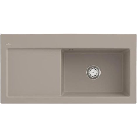 Évier SUBWAY 60 XL 1000 x 510 mm à commande manuelle, couleur amande