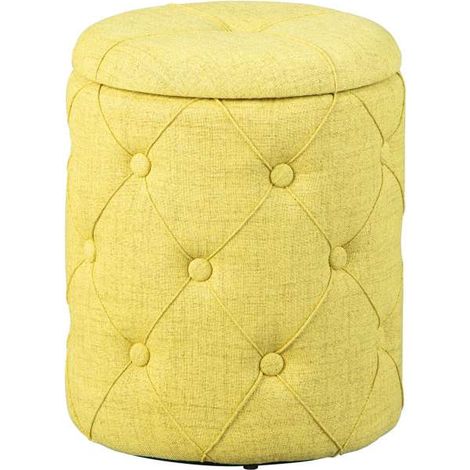 Pouf contenitore Inter Link in tessuto giallo dim. l.34xp.34xh.40 cm (1/5)