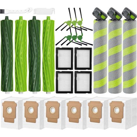 Max 705 Combo Kit de pièces de rechange compatibles avec iRobot Roomba Max 705 Combo/Max 700 Series Combo Accessoires pour aspirateur robot 2 brosses principales/4 filtres HEPA/3 balais à rouleaux/6 (1/5)