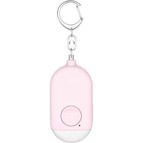 (Weiß) 130 dB persönlicher Anti-Angriffs-Alarm mit Schlüsselanhänger, wiederaufladbarer Taschenalarm mit LED-Taschenlampe, für Frauen, Kinder und Senioren (1/5)