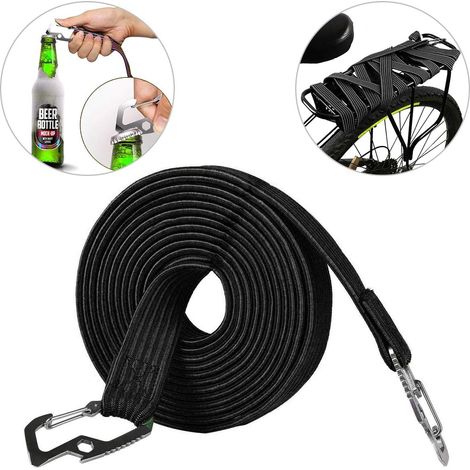 MINKUROW Cuerda Elástica Universal Para Equipaje Con Gancho De Acero Al Carbono, Adecuada Para Bicicletas, Automóviles Eléctricos (2 M, Negro) (1/5)