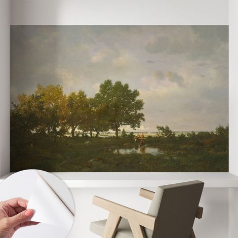 Tapete Selbstklebend - abwaschbar - Tapete mit Motiv - trendige Wanddeko - elegant Fototapete Waldlandschaft 104x70 cm (1/5)