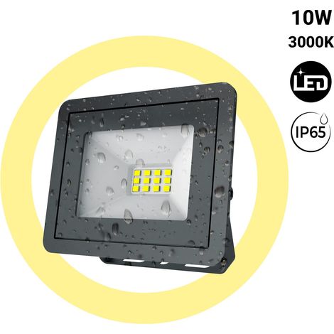 Spot LED d'extérieur - Slim - 10W - 1100lm - IP65 - Blanc Chaud - Noir