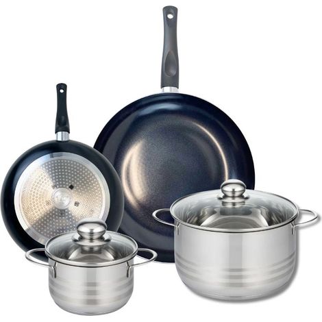 Ensemble de 2 Poêles de cuisson 20 et 28 cm et 2 faitouts 14 et 20 cm Elo Prima Brillant (1/5)