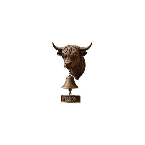 Cloche De Bienvenue pour Porte D'Entrée Cloche d'accueil Vache Décoration pour Jardin,Sonnette de Porte Murale,pour Porche Maison Extérieur Jardin Portail Ranch Ferme Cadeau De