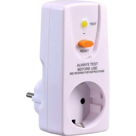 Prise intermédiaire de protection 16A 240V – Sensibilité 10mA – Matériau polycarbonate ignifuge – Protection contre chocs électriques (1/5)