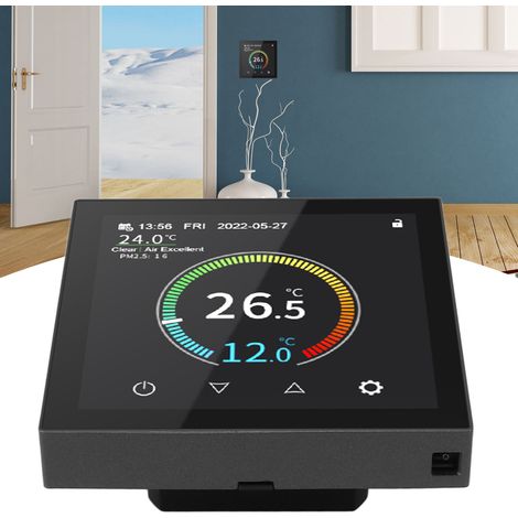 Digitales WLAN-Thermostat für Fußbodenheizung, intelligenter Temperaturregler, WLAN-Thermostat für Fußbodenheizung mit Hintergrundbeleuchtung, Fernthermostat, elektrisches Fußbodenheizungssystem, 90–2 (1/5)