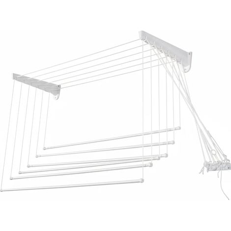 Stendibiancheria Salvaspazio Saliscendi da Parete/Soffitto in Resina 140x70 cm – Max 20 Kg (1/3)