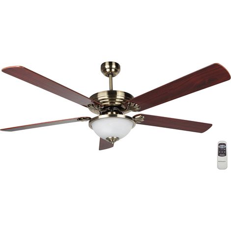 Ventilateur de plafond avec lumière orbegozo cp 80142 - 70w - ø142cm - 5 pales - 3 vitesses - 1 plafonnier - télécommande - taille xxl. (1/4)