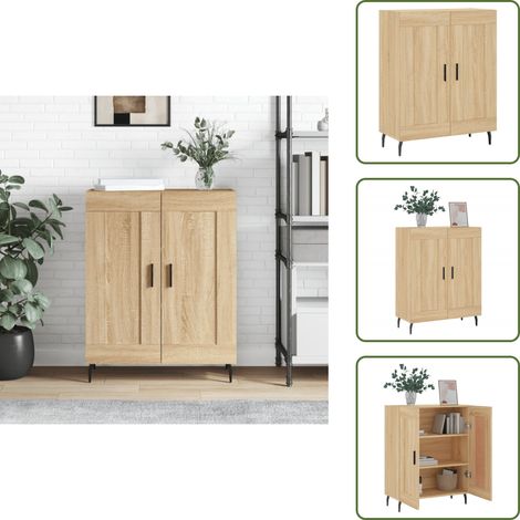 The Living Store Sideboard Sonoma-Eiche 69,5x34x90 cm Holzwerkstoff - Holzschrank (1/5)