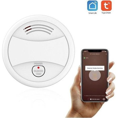 Détecteur de fumée connecté WiFi YYV – Alarme incendie intelligente compatible Tuya (1/4)