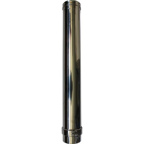 Sivac – Conduit de fumée inox simple paroi – Longueur droite 1000 mm – Diamètre 80 mm – Raccordement poêle tuyauterie