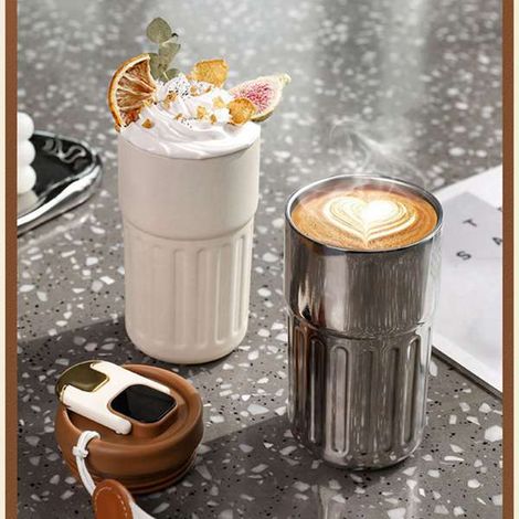 1 colour: Matte blue Material: Stainless steel 450 ml seamless 316 stainless steel coffee maker. (1/5)