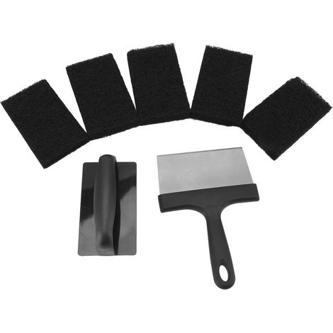 Set de 7 outils nettoyage barbecue en acier inoxydable, brosse pour grille et plancha, kit nettoyage BBQ (1/5)