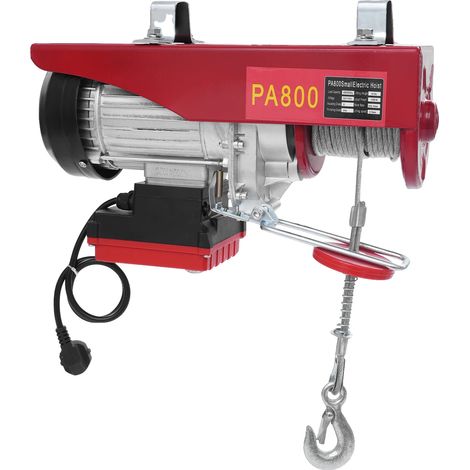 Treuil Électrique, Capacité de 800kg, Contrôle Sans Fil, Rouge, 800kg (1/2)