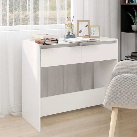 Table console-Table d'entrée Blanc 89x41x76,5 cm Acier (1/5)
