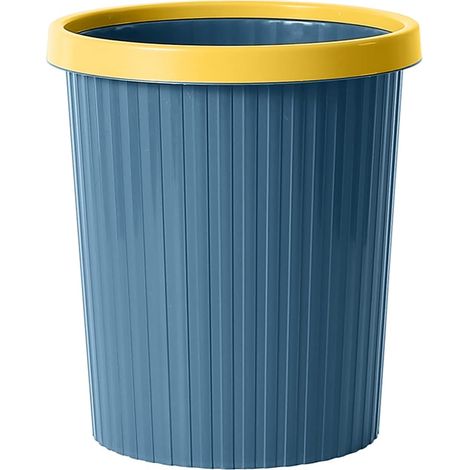 Trash can, improved (with trash bag holder) paper trash can for the home office hotels trash can living room, kitchen, bathroom Trash can Blue M (1/5)