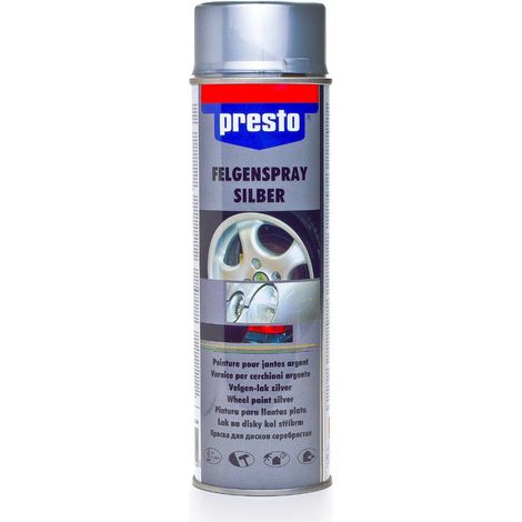 Pintura en aerosol PRESTO Plata para llantas de aluminio 500 ml (1/3)
