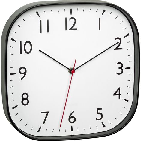 TFA Dostmann 60.3076.01 Quarz Wanduhr 27.9 mm x 4.9 mm x 27.9 mm  Schwarz Leisegang-Uhrwerk