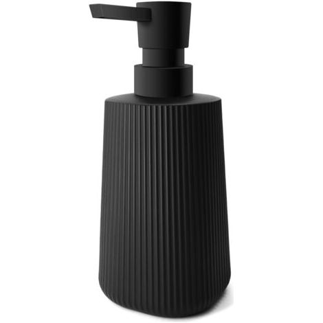 Dispenser di sapone in vetro per il bagno, 380 ml/8,5 oz, dispenser di detersivo per piatti con pompa per la cucina, piccolo dispenser di sapone ricaricabile (nero, 1 pezzo) (1/4)