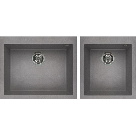 Lavello Elleci da incasso Quadra 210 Granitek Grigio Cemento LGQ21048 (1/2)