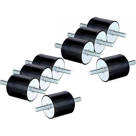 Silent Block M8, 8 Stück Anti-Vibrations-Gummi-Silenblock-Bolzen, doppelseitige Schraube Anti-Vibrations-Absorber für Boots-Auto-Schalldämpfer-Stoßdämpfer – (M8 x 20, 30 x 30), (1/5)