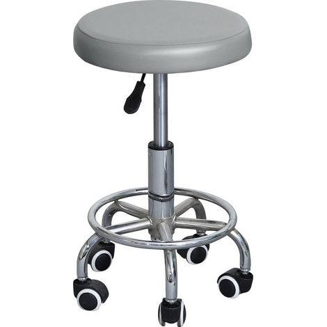 Housses de tabouret rond imperméable en polyuréthane, pour tabouret de bar, chaise de bureau et salle à manger, couleur gris, résistante et facile d'entretien (1/5)