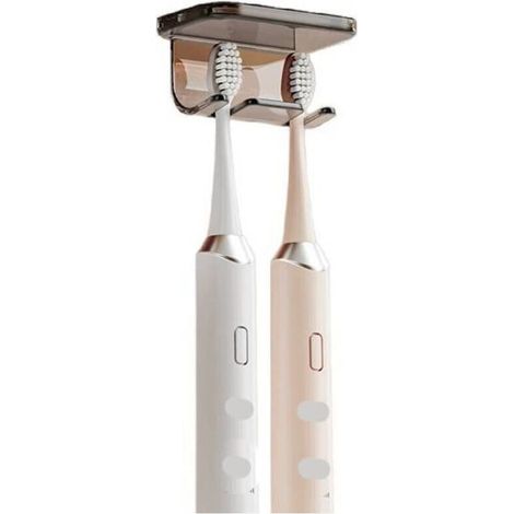 Wandmontierter Zahnbürstenhalter für Bad und WC – kein Bohren erforderlich (elegantes Grau)