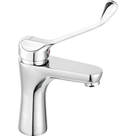 Grifo para lavabo de sobremesa ALGEO MEDICO, tapón automático de plástico, cromado (1/2)