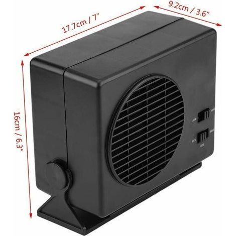 Tragbarer elektrischer Keramik-Heizlüfter für Autoheizung, Scheibenenteisung und Entfeuchtung, 25 A, 300 W, 12 V (1/3)