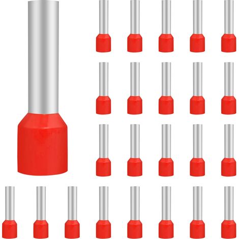 Lot de 200 Cosses à Sertir 10mm², Embouts de Câble en Cuivre Étainé isolé en PVC, pour Connexions en Électricité, Automobile, Industrie et Bricolage, Compatibles avec Pince à Sertir (18-10mm²) (1/5)
