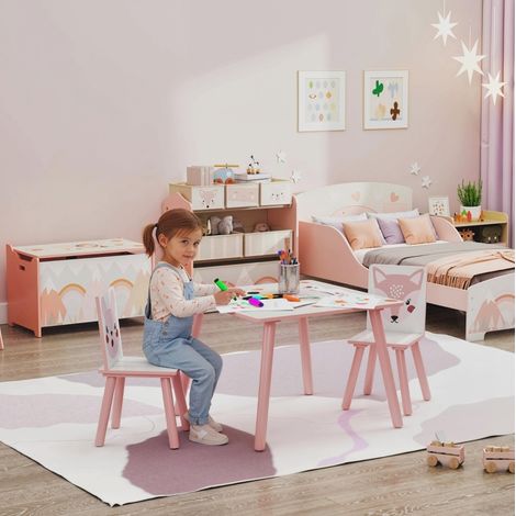Conjunto mesa y sillas infantil de pino 60 cm OKMYHOME (1/4)