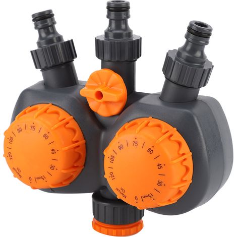 Gartenbewässerungssteuerung mit mechanischem G3/4''-Zeitschaltventil für beidseitige Bewässerung (1/5)