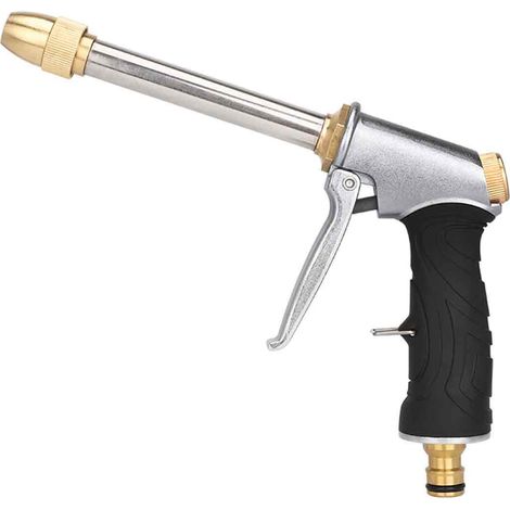 Pistolet À Eau Sous Pression - Buse Rotative 360° - Poignée Antidérapante En Caoutchouc - Pour Lavage Voiture Jardin Nettoyage Extérieur - 1 Pièce (1/5)