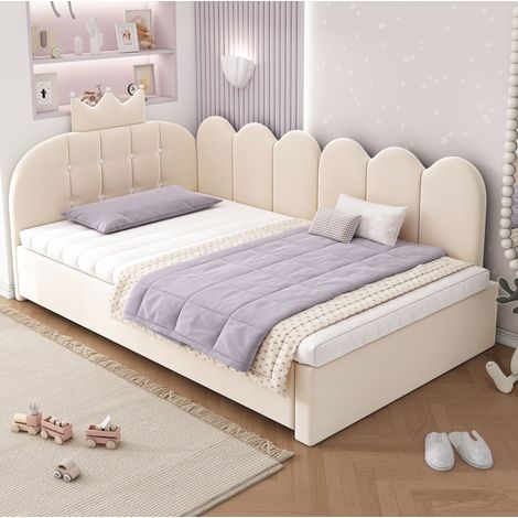 Cama cama dormitorio con cama nido beige OKMYHOME (1/5)