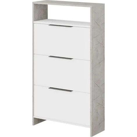 Scarpiera 3 Ante a Ribalta bianco effetto Marmo 78x28x139 cm (1/5)