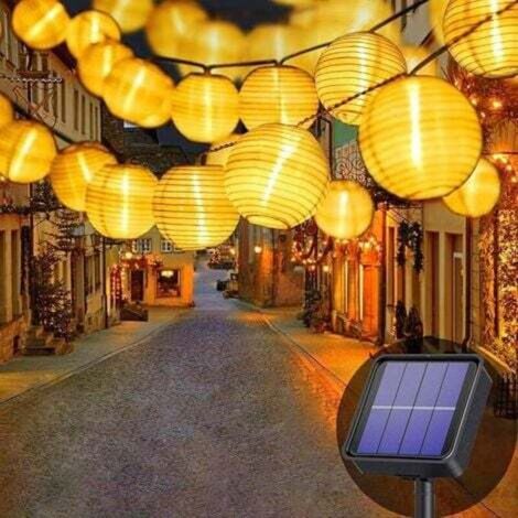 Outdoor Solar String Lights - 7m - 50 LED Lanterns - Waterproof - Solar Lighting for Garden, Balcony, Yard, Wedding, Christmas, Party (Warm White) [Energy Class A+++]
