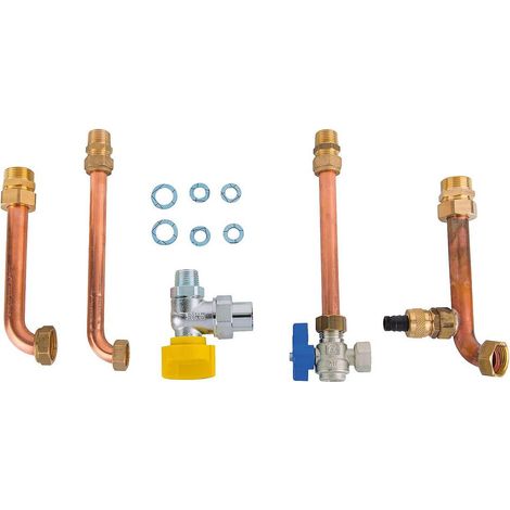 Fondital Hydraulik-Anschluss-Set Itaca KC/KB/Formentera, Ausführung Eck, DN 15/DN 20