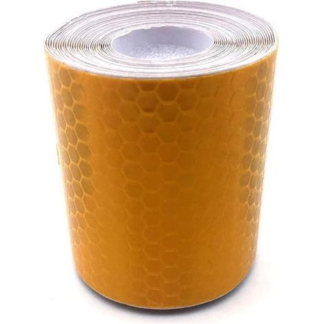 Autocollant Réfléchissant de Sécurité 5 cm X 3 M Rouleau de Ruban Adhésif Réfléchissant Haute Visibilité pour Vélos Moto Voitures Véhicules Camping-Car Camion Remorques Bateau(Orange) (1/5)