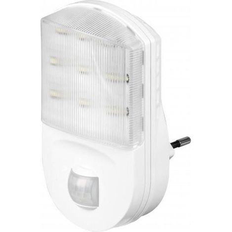 Luce notturna a LED con rilevatore di movimento, bianco freddo, rilevamento a 120°, portata 5 m, per interni (IP20).