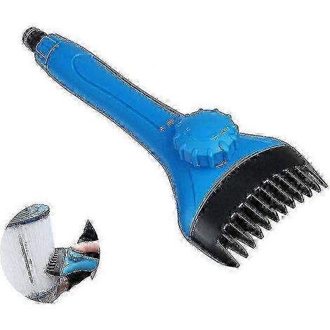 Cette brosse de nettoyage manuelle pour filtres de piscine convient au nettoyage des filtres de spas, jacuzzis, bassins et piscines, ce qui en fait un accessoire idéal pour l'entretien des piscines. (1/3)
