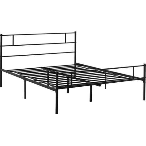 HOMCOM Struttura Letto Matrimoniale in Acciaio 165x211x100cm con Testiera (1/5)