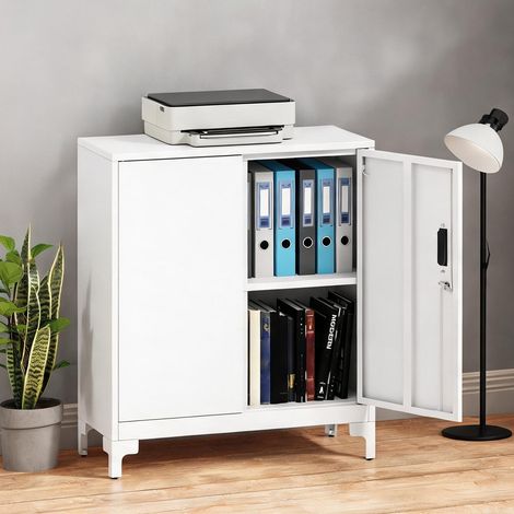 Meuble de rangement de bureau bianco en metallo 80 x 35 x 91 cm (1/5)