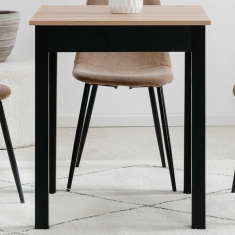 Table a Manger - Chene Artisan & Noir - Carré - 4 personnes - 60 x 67 x 76 cm (1/5)