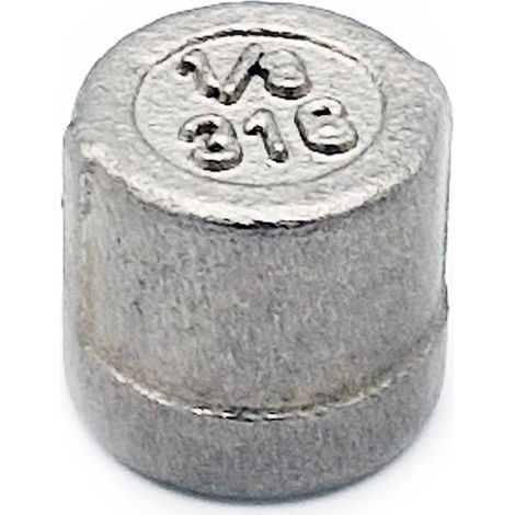 Tapón de rosca hembra de 1/8”, acero inoxidable (1/3)